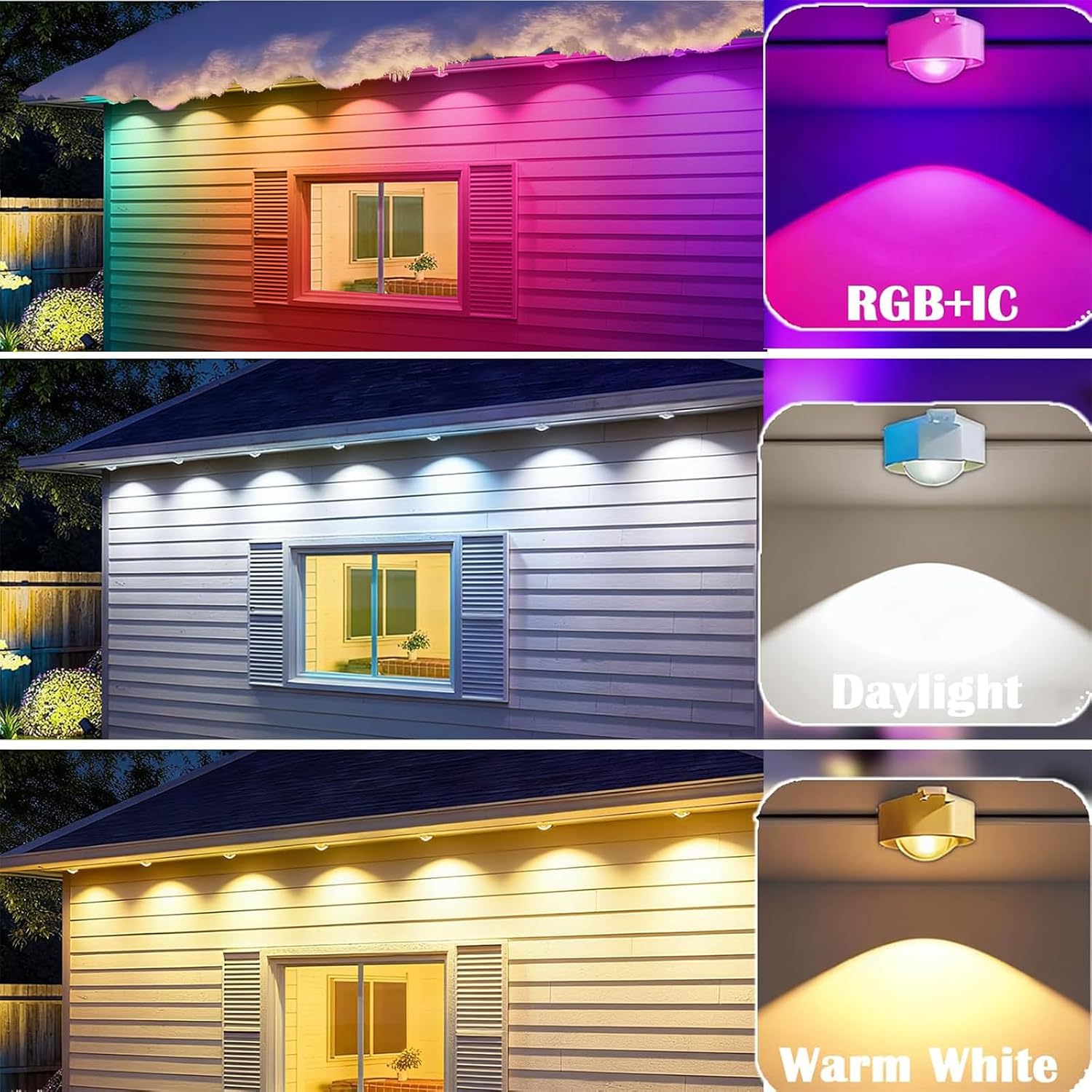 iYogaled Permanent Outdoor Christmas Lights 100ft,Smart RGB Color Changing Eave Lights with 63 Scene Modes, IP67 Waterproof Permanent Holiday Lamps Outdoor,APP,Voice,Remote Control