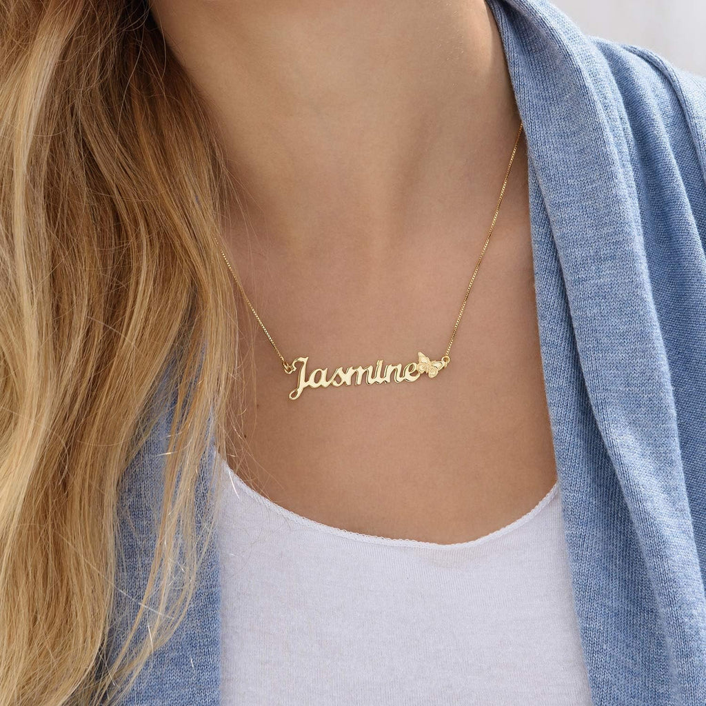 Theo Grace Personalized Name Necklace for Women – Choose Your Style - Custom Nameplate Pendant in Sterling Silver/Gold – Dainty Minimalist Jewelry Gift for Mom, Girlfriend, Birthday, Mother's Day