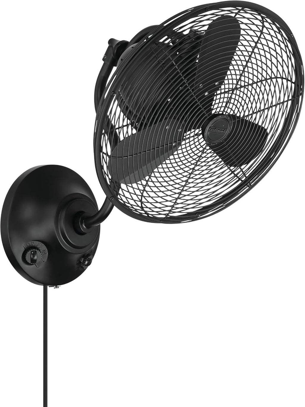 Craftmade Bellows I Indoor/Outdoor 14' Flat Black Finish Oscillation Wall Fan (Plug-in)