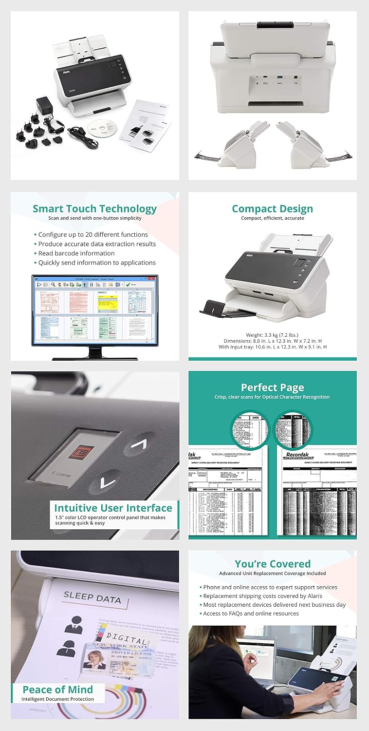 Kodak Alaris 1025006 S2040 Document Scanner