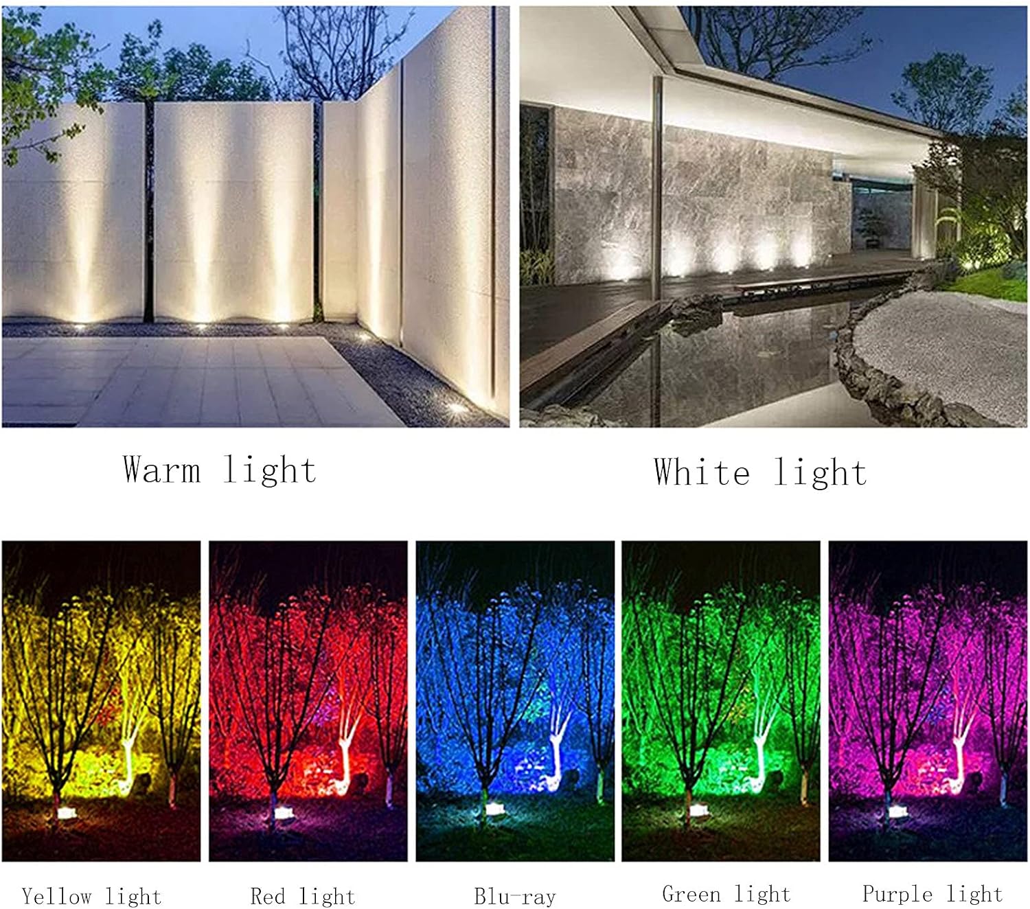 LED Outdoor Spotlights, Waterproof IP66 Landscape Lights AC85V~265V Underground Light for Patio Yard Pathway Lawn, 8 Colors (Red 36W)