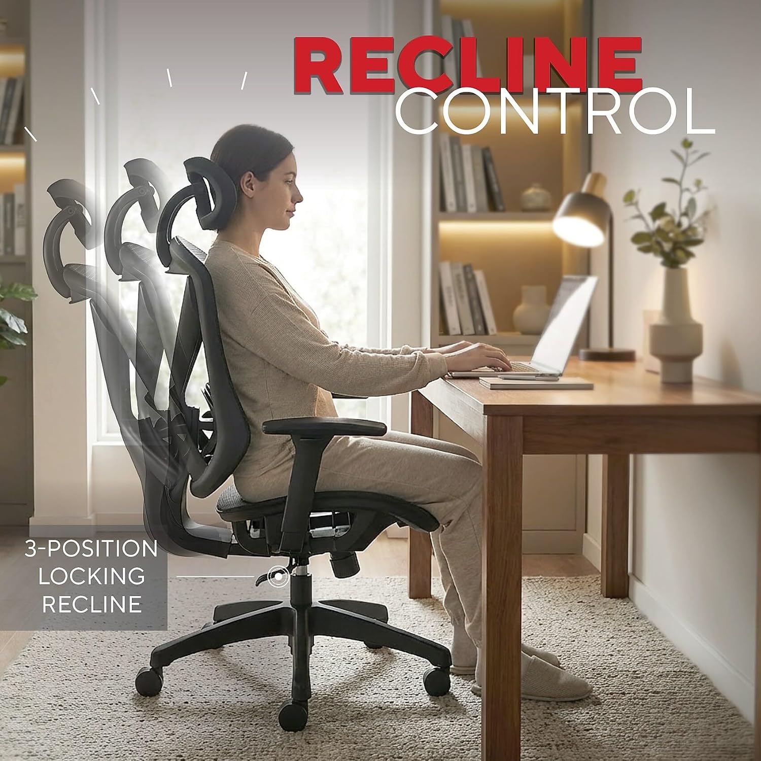 Staples Dexley Ergonomic Mesh Office Chair - Adjustable Height, Swivel Tilt, Lumbar Support, Black