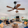 Black Ceiling Fans with Lights and Remote, 42 Inch Outdoor Ceiling Fan for Patios with Light 5 Blades Ceiling Fan Noiseless Reversible DC Motor, Wood Fan for Farmhouse