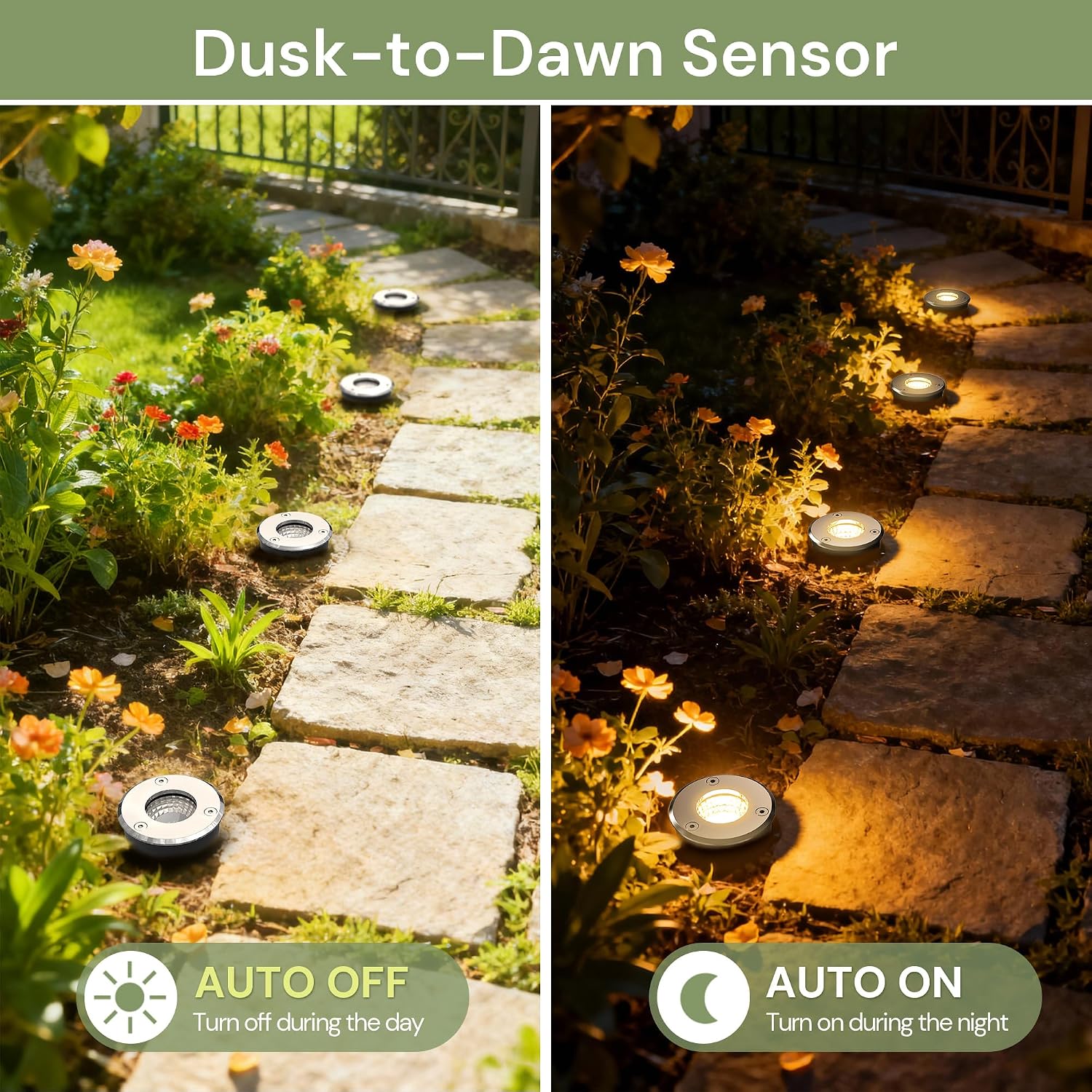 L LOHAS LED RGB Dusk to Dawn Low Voltage Pathway Lights & Spotlight
