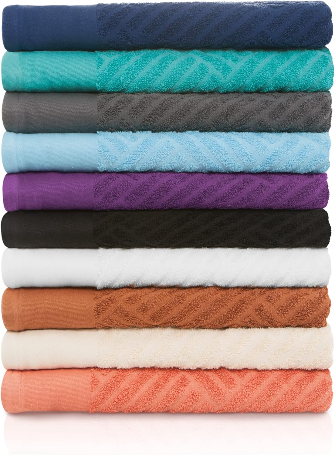 Superior Basketweave Egyptian Cotton Bath Towels, Highly Absorbent, Includes; 4 Medium Weight Bath Towels, Spa Basics, Home Essentials, Jacquard Towels and Solid Towels, Set of 4, Royal Blue