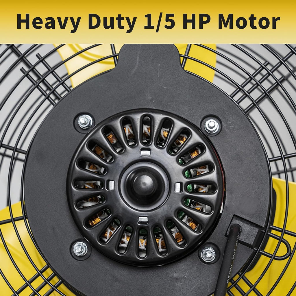 HiCFM 20' Remote Control Wall Mount Fan, 5100 CFM High Velocity 3-Speed Oscillating Wall Fans with Timer for Industrial, Commercial, Warehouse, Garage, Gazebo and Patios - UL Listed
