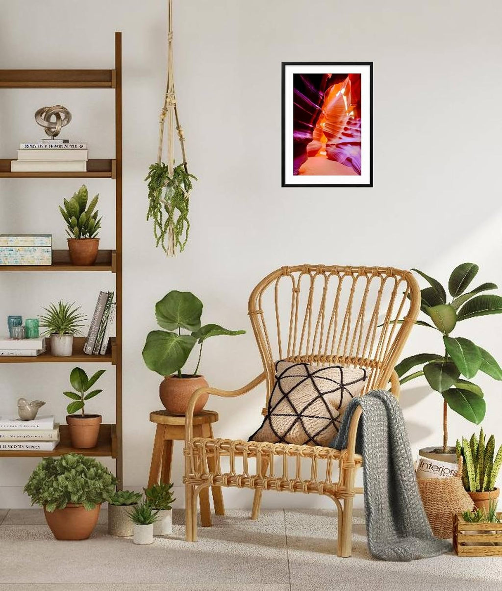 ART.COM Framed Wall Art Prints Arizona, Page, Upper Antelope Slot Canyon. Canyon Scenic by Jaynes Gallery, Scenic Decor, 16' x 24', Black Frame with White Mat