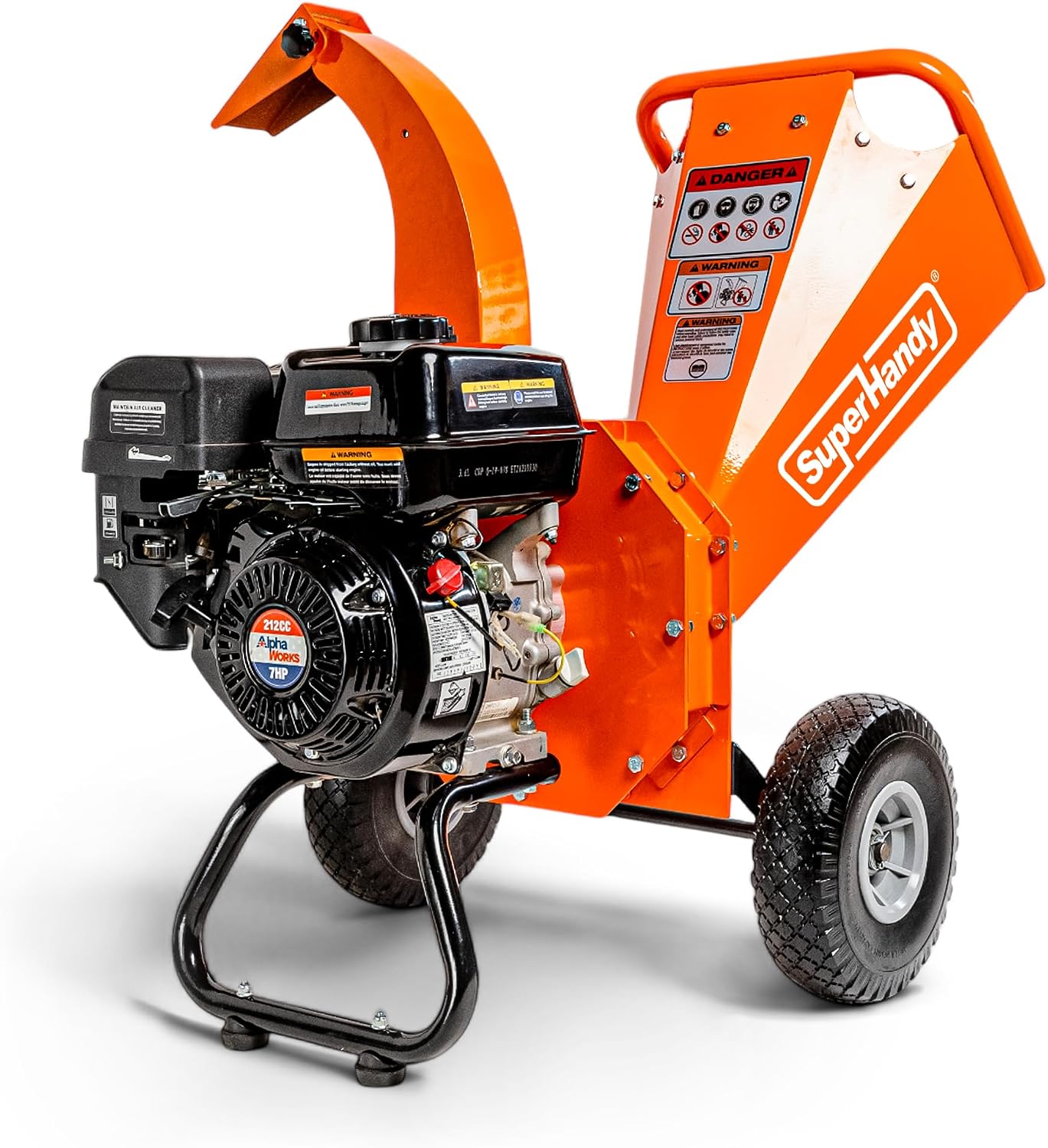 SuperHandy Mini Wood Chipper Shredder Mulcher Heavy Duty 7HP Compact Design 3' Inch Max Capacity