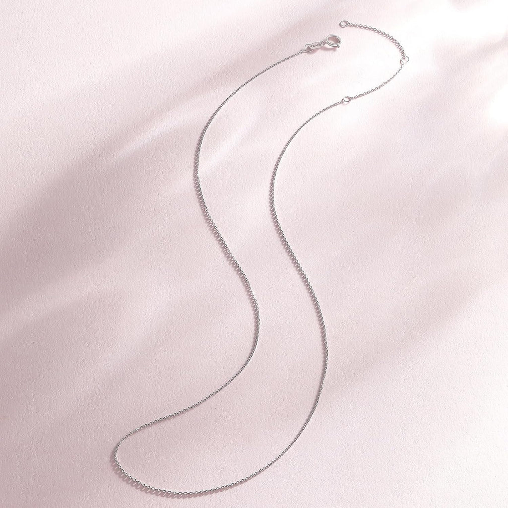 ZHOU LIU FU 18K Gold Chain Necklace Diamond Cut Cable Chain Link Necklace Real Yellow/Rose/White Gold Chains for Women with Spring-Ring Clasp Dainty Jewelry Present Size 15.7'+2'