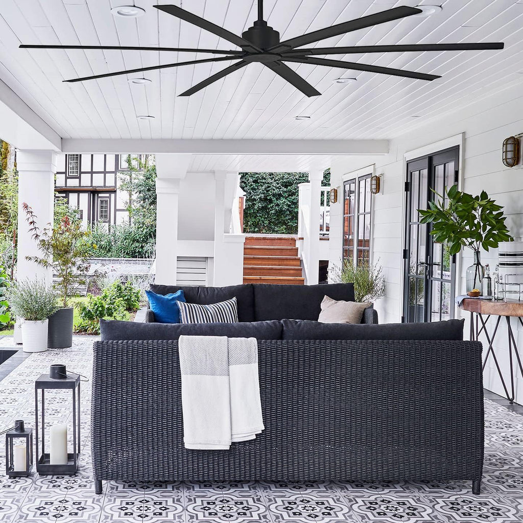 Minka-Aire F896-84-CL, Xtreme H2O 84' Ceiling Fan in Coal (Black) Finish with Remote and Additional Wall Control