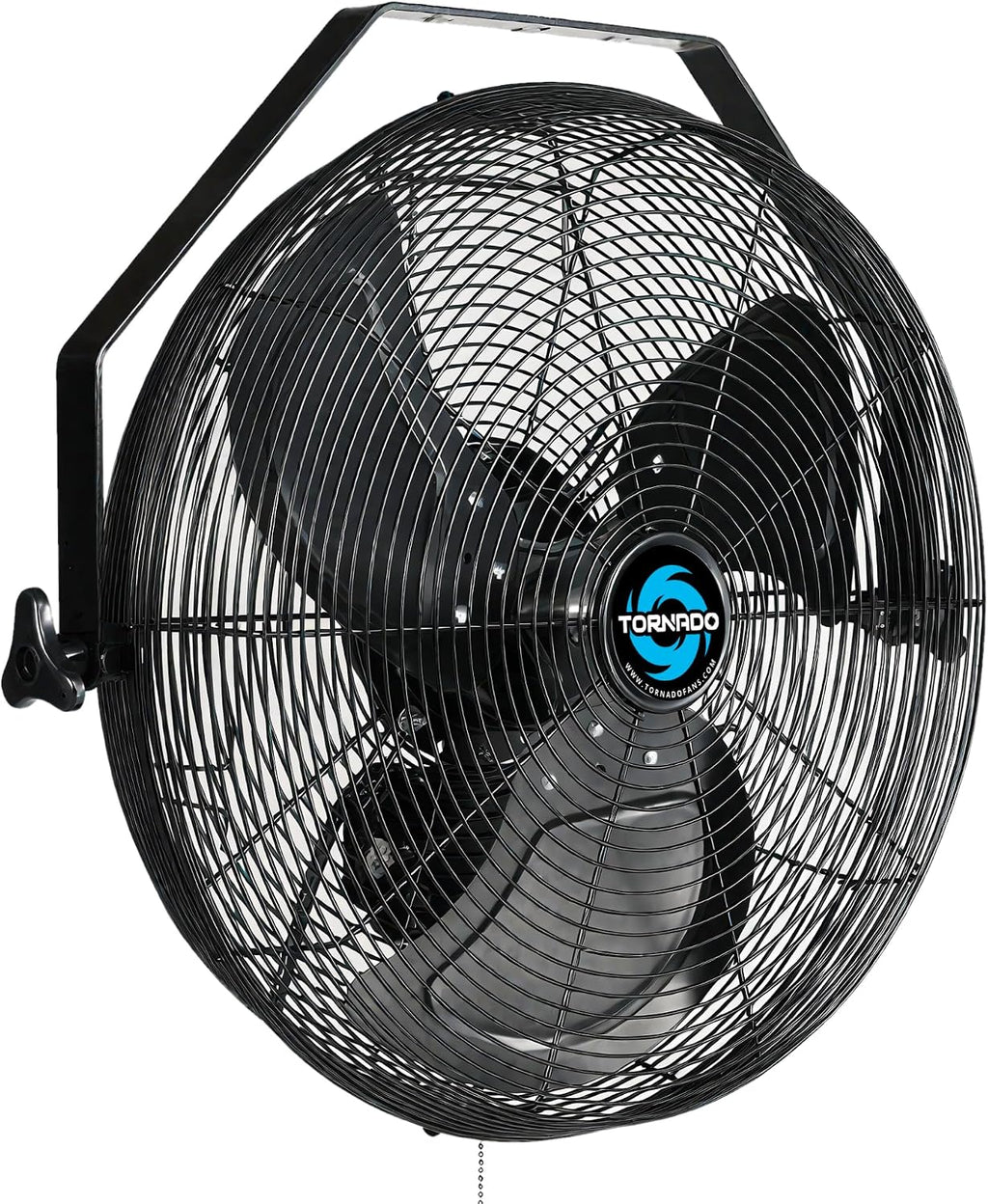 Tornado 18 Inch Outdoor Rated IPX4 Water-Resistant High Velocity Metal Industrial Wall Mounted Fan For Commercial, Industrial, Residential Use 3 Speed 4150 CFM 6.6 FT Cord UL Safety Listed