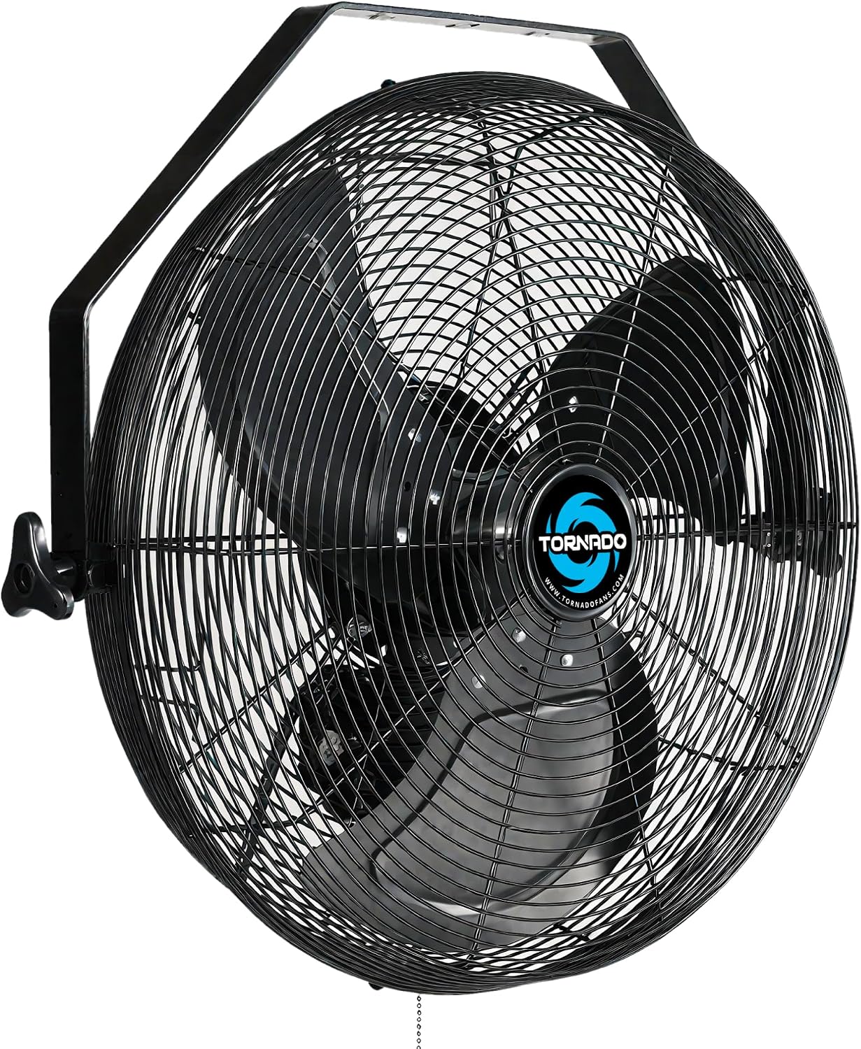 Tornado 18 Inch Outdoor Rated IPX4 Water-Resistant High Velocity Metal Industrial Wall Mounted Fan For Commercial, Industrial, Residential Use 3 Speed 4150 CFM 6.6 FT Cord UL Safety Listed