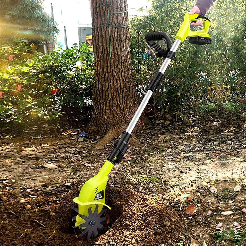 LXXW Electric Tiller Portable Cordless Electric Rototiller with 5200mAh Rechargeable Battery and ChargerElectric Walk-Behind Cultivator Electric Cultivator