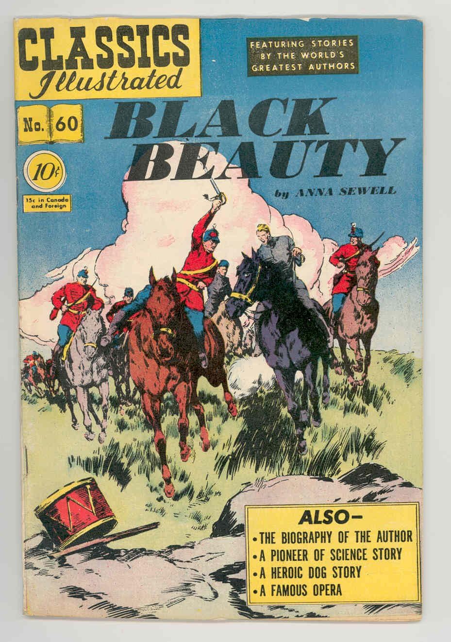 CLASSICS ILLUSTRATED #60 HRN 62 BLACK BEAUTY .1949. NICE 1st - VF-