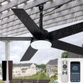 42'' Walnut Waterproof Gazebo Fans with Lights Remote App Control,IP65,6 Speed Reversible 3-Blade Plug-in Outdoor Hanging Fan for Indoor,Patios,Pergola,Garage,Deck,Coastal