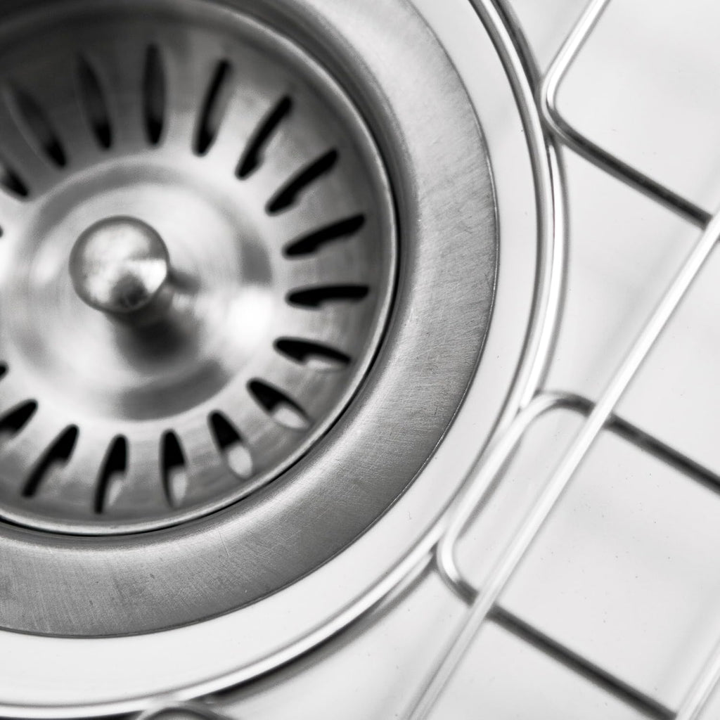 Houzer Platus White Fireclay Kitchen Sink: 13 Inch Undermount Single Bowl Rectangle Sink with Strainer & Grid, Durable & Versatile, Essential for Home & Apartment: PTB-1318 WH-C