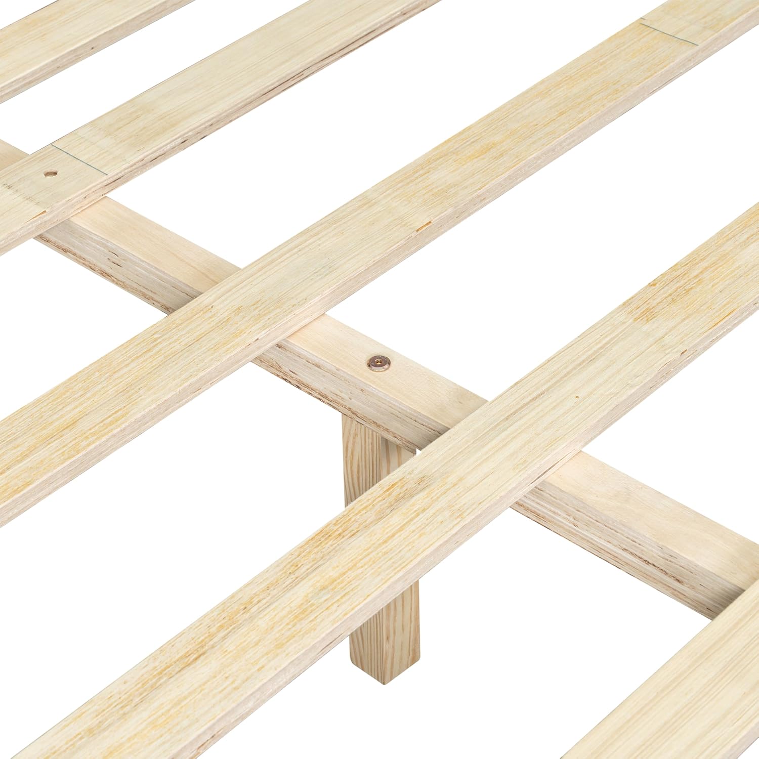 Christopher Knight Home Renata Queen Bed Frame with Grace Slat Headboard, Platform Bed with Side Cabinets, Wood Bed Frame Queen Size, Solid Stable Bedframe, No Box Spring Needed, Noise Free, Natural