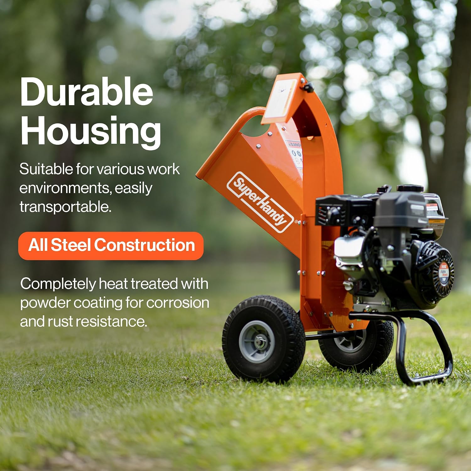 SuperHandy Mini Wood Chipper Shredder Mulcher Heavy Duty 7HP Compact Design 3' Inch Max Capacity