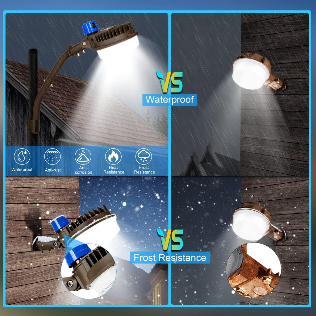 ledmo 120W LED Barn Light Dusk to Dawn Outdoor Lighting 18000lm 5000K LED Security Lights Adjustable Angle IP65 Waterproof Flood Lights Outdoor for Yard Warehouse（3 Pack