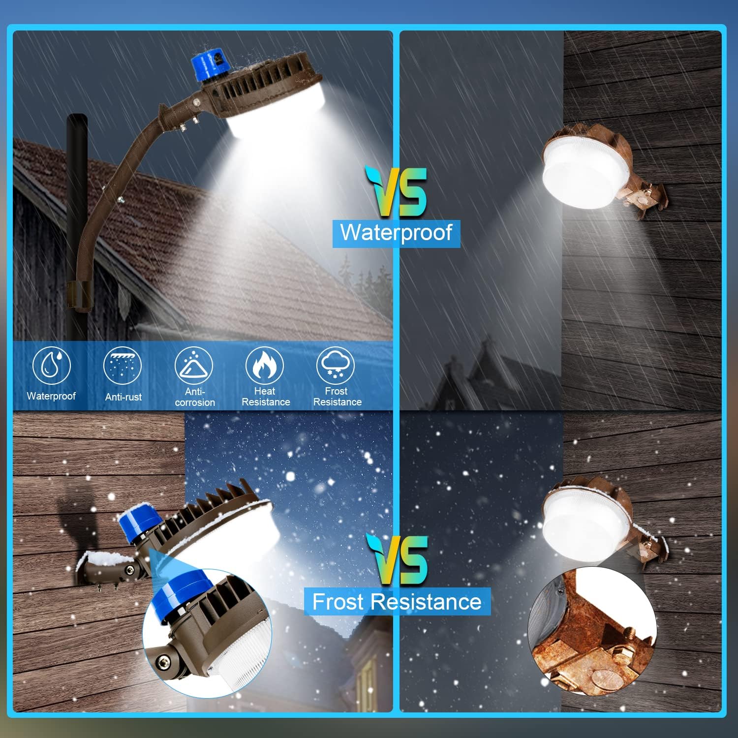 ledmo 120W LED Barn Light Dusk to Dawn Outdoor Lighting 18000lm 5000K LED Security Lights Adjustable Angle IP65 Waterproof Flood Lights Outdoor for Yard Warehouse（3 Pack