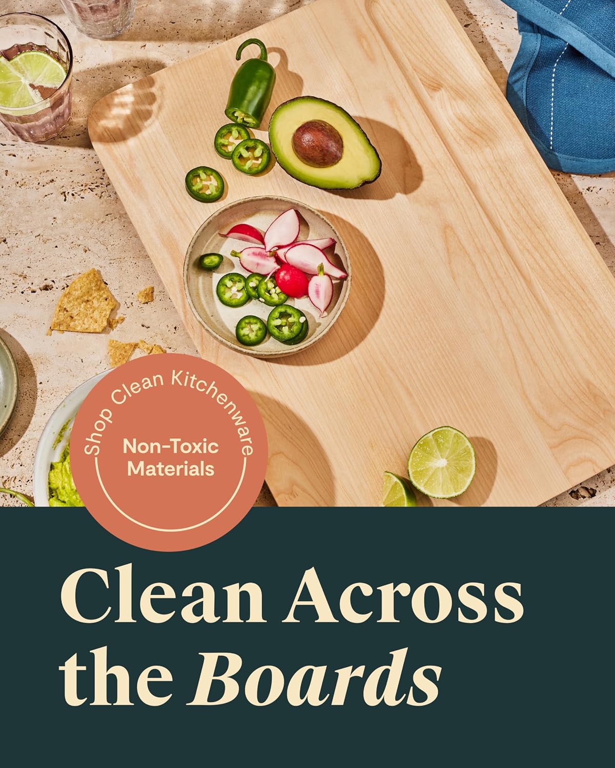 Caraway Cutting Board - Large (17 x 12') - Double Sided Wood Cutting Board - Made From FSC-Certified Wood - Food-Safe Mineral Oil & Wax Finish