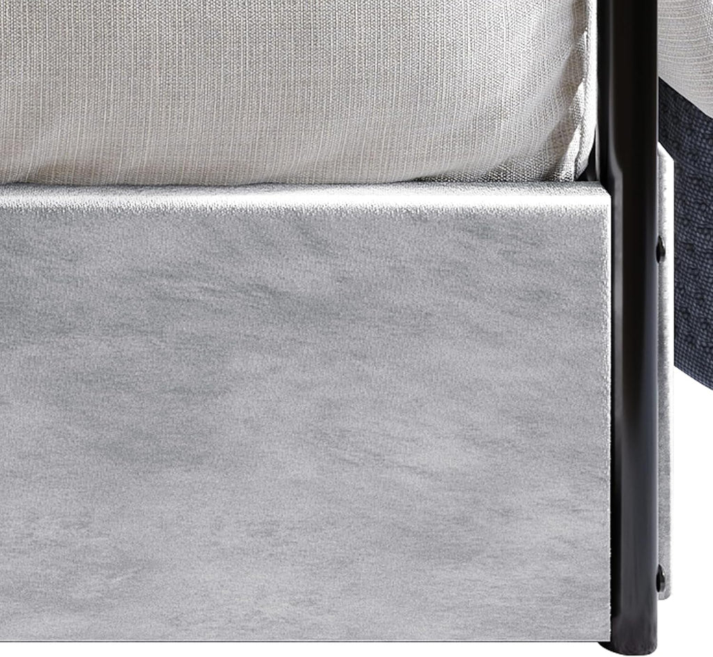 HOME DESIGN Hobart Upholstered Metal Storage Canopy Bed King with Square-Tufted Velvet Headboard & 4 Drawers, Modern Platform Bed with Foam Padding