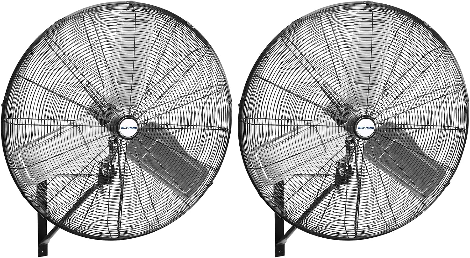 BILT HARD 9500 CFM 30 in. High Velocity Industrial Wall Fan, 3-Speed Wall Mount Oscillating Fan, Heavy Duty Air Circulator for Garage, Commercial, Warehouse, Factory, Workshops and Jobsites, 2 Pack