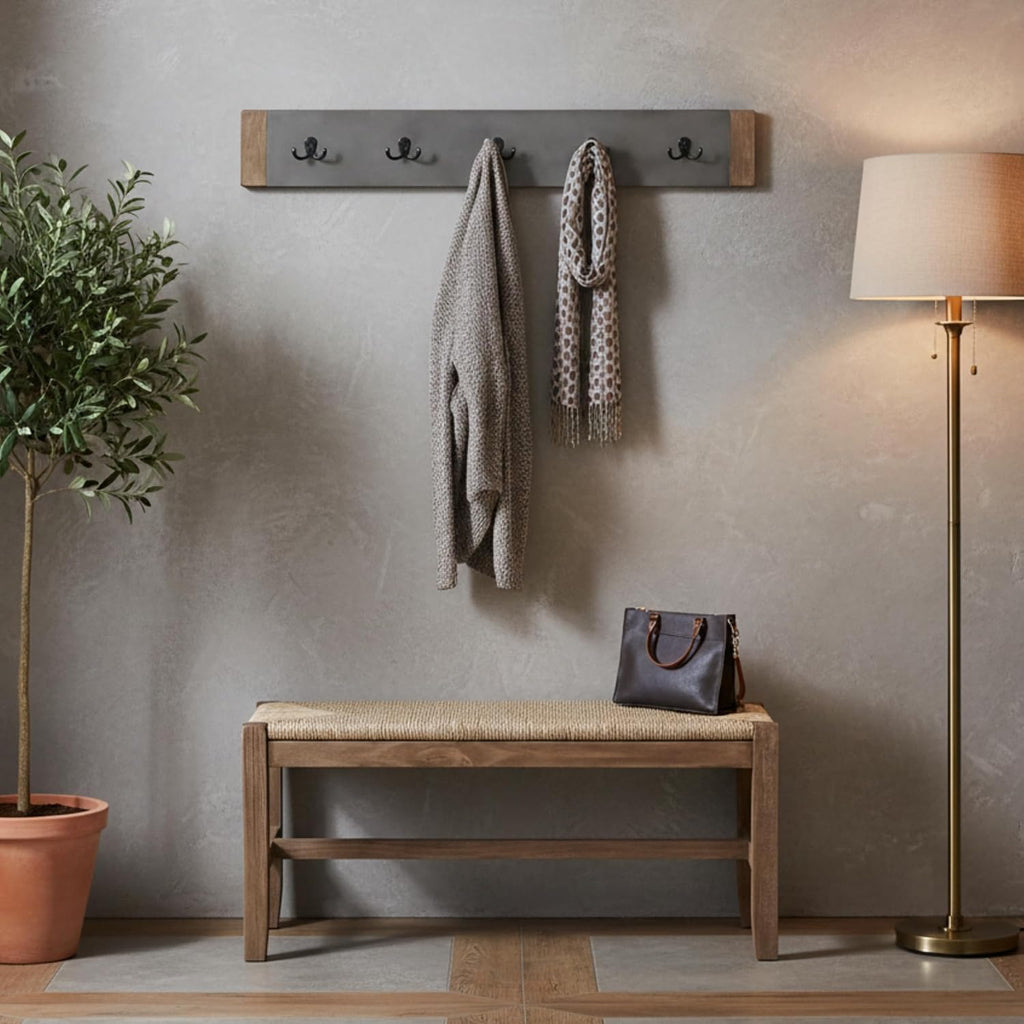 Alaterre Furniture Newport Coat Hook, Concrete Gray