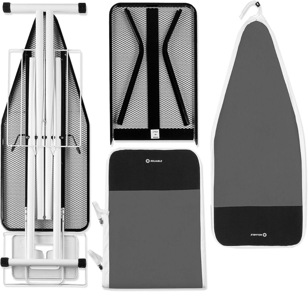 Reliable 320LB 2-in-1 Ironing Board, Standard 47.25' x 19' Convertible to Extra-Long Rectangular 55' x 19', Vera Foam Cover, Conex Heat Resistant Zone, Removable Iron Rest, Adjustable Height