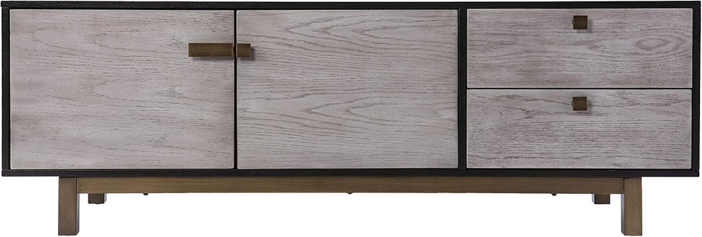 SEI Furniture Enderly w/Storage Media Console, Grey/Black (AMZ3146901SM)