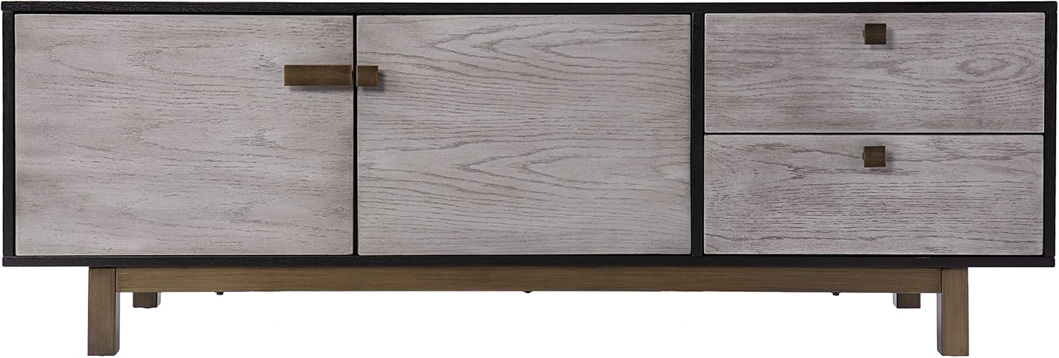 SEI Furniture Enderly w/Storage Media Console, Grey/Black (AMZ3146901SM)