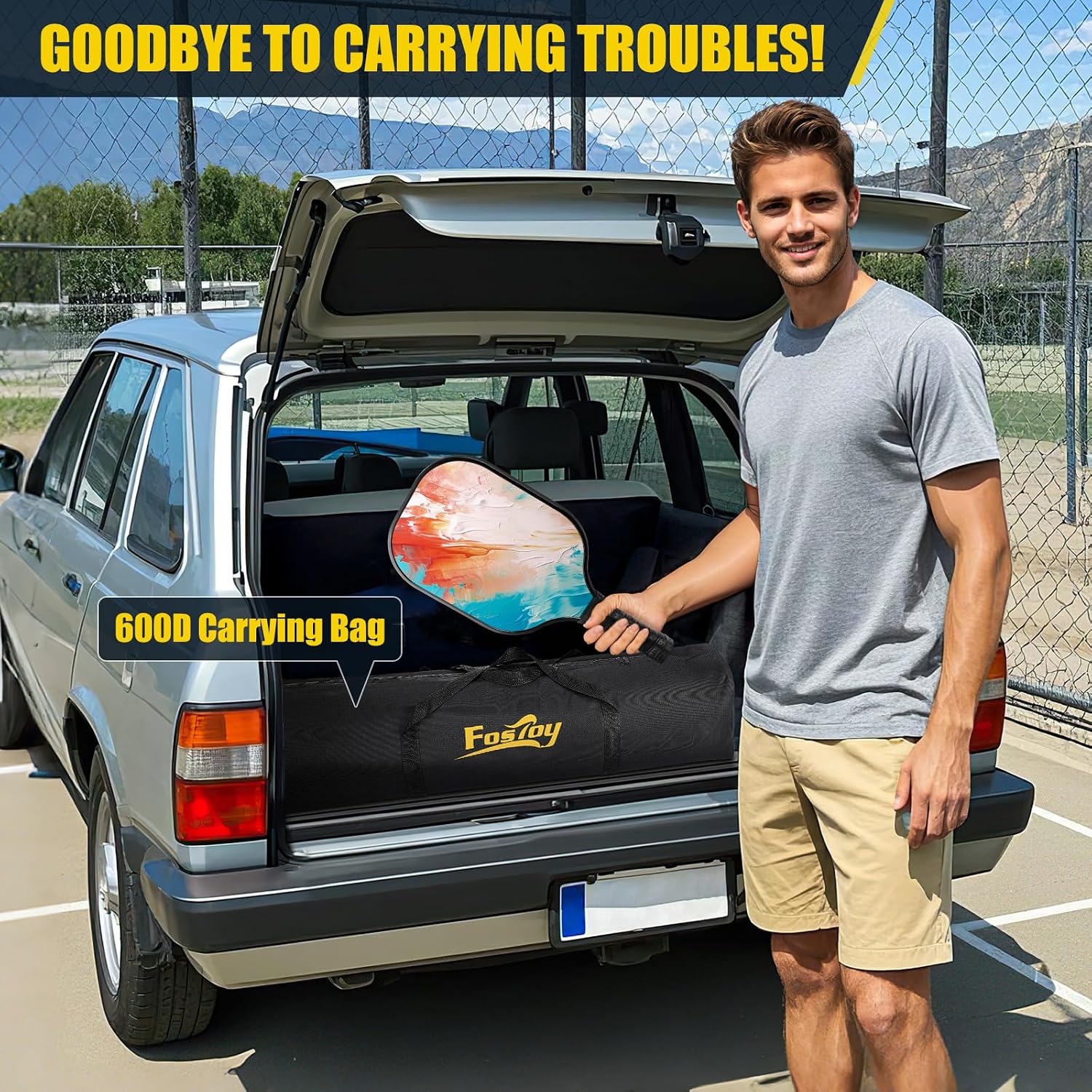 Pickleball Set Net with 4 Paddles, 6FT/11FT/22FT Portable 3-in-1 Pickle Ball Net with Carry Bag, Pickleballs, Designed for All Weather Conditions