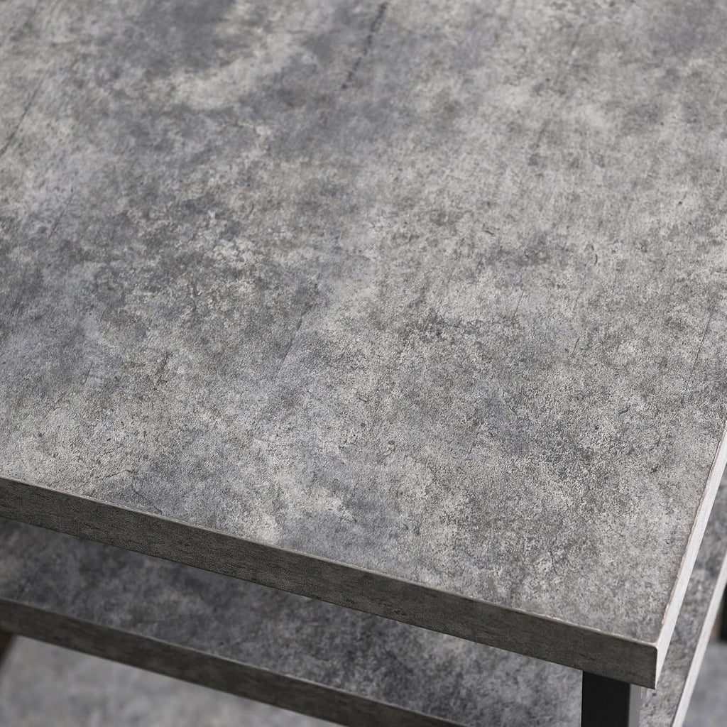 Household Essentials Slate Concrete Top Coffee Table with Iron Base