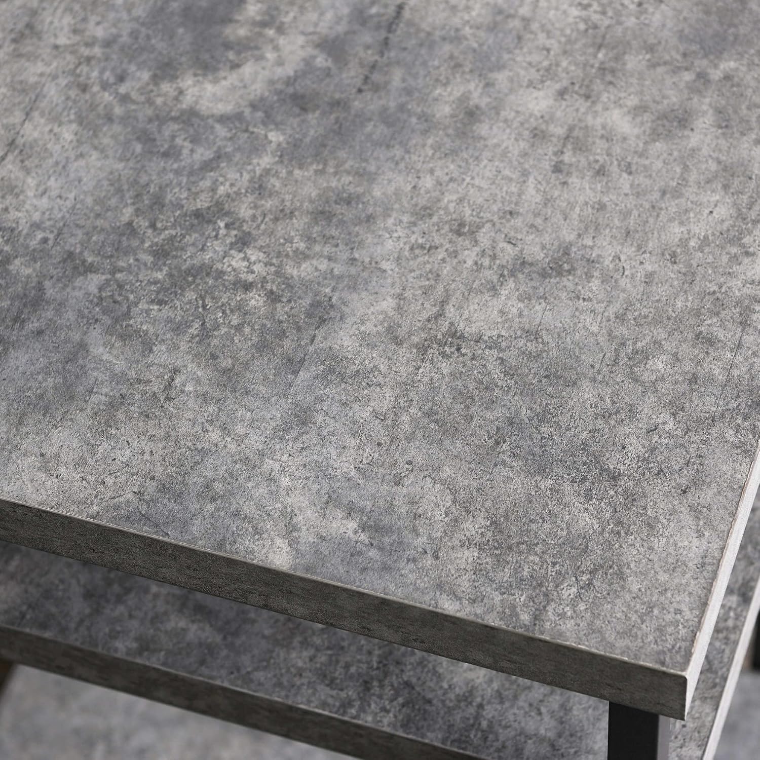 Household Essentials Slate Concrete Top Coffee Table with Iron Base