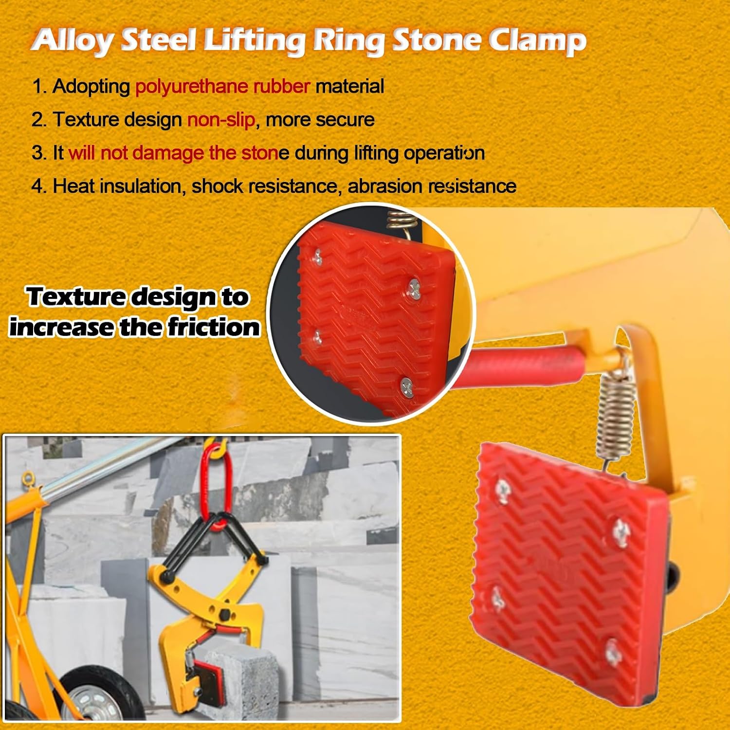 Chain Granite Curb Clamp, Scissor Granite Tools/Timber Lifting Transport Clamps Rock Lifter, Steel Sheet Lifting Clamp(Opening size 6-18CM/2.4-7.1in)