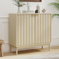 Otterease Fluted Sideboard with Storage, Buffet Cabinet Sideboard with Door, Kitchen Buffet Storage Accent Cabinets with Adjustable Shelves for Living Room, Entry, Hallway, Beige