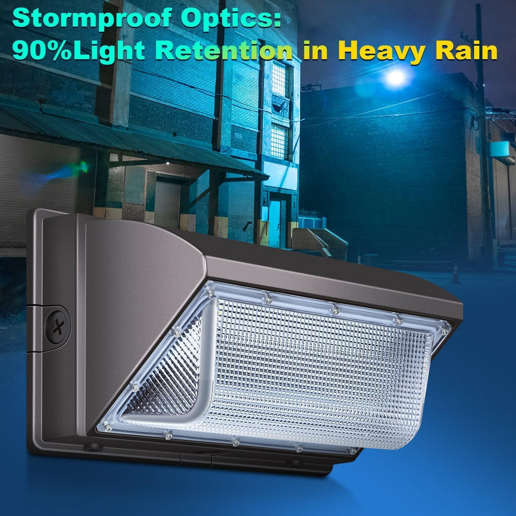 ledmo LED 120W Wall Pack Light with Photocell, Dusk to Dawn Outdoor Commercial Security Lighting, 5000K IP65 Waterproof 15840LM 4 Pack