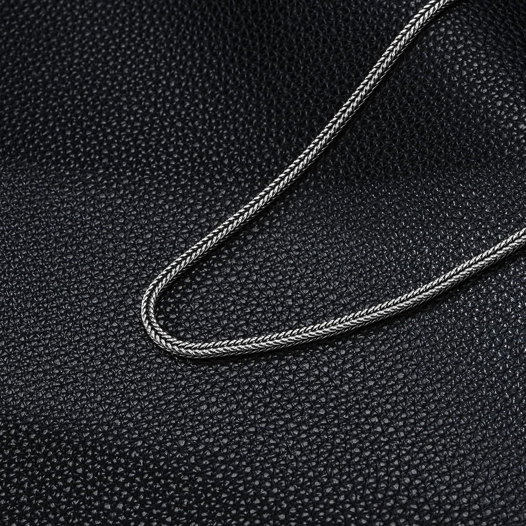 Franco Chain Sterling Silver Foxtail Necklace for Men 2mm 3mm Diamond Cut Chain for Men Women
