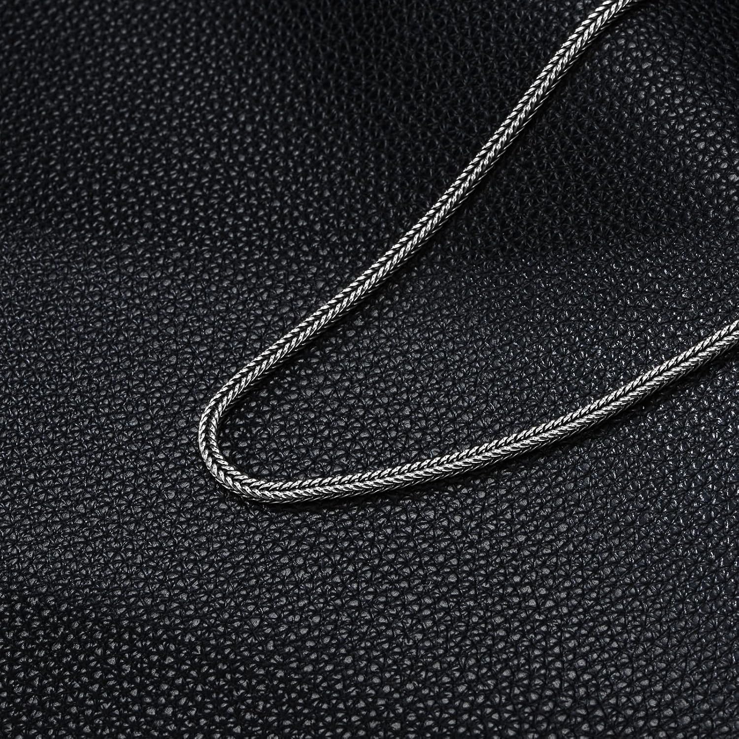 Franco Chain Sterling Silver Foxtail Necklace for Men 2mm 3mm Diamond Cut Chain for Men Women
