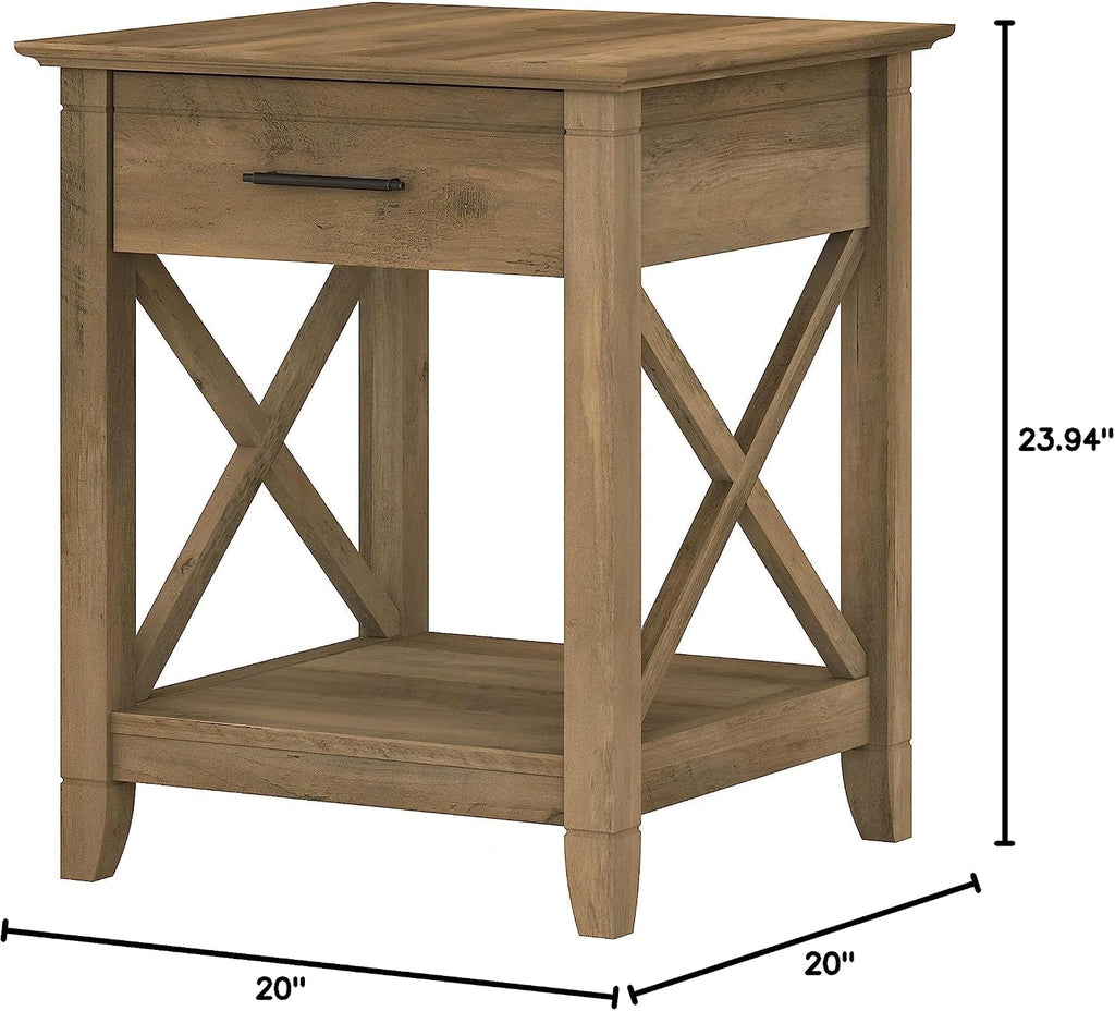 Bush Home Key West Nightstand with Drawer in Reclaimed Pine