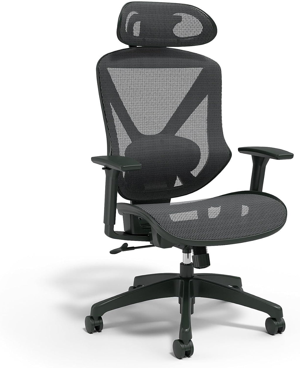 Staples Dexley Ergonomic Mesh Office Chair - Adjustable Height, Swivel Tilt, Lumbar Support, Black