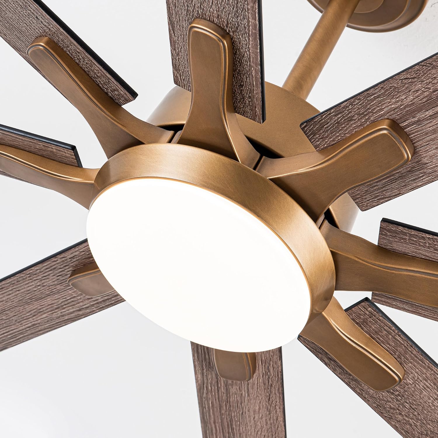 65'' Large Industrial Ceiling Fan with Light, Matte Black, 8-Blade DC Motor, 6-Speed Reversible Airflow, 24W Dimmable LED 3000K/4000K/5000K, Remote Control for Living Room Patio Garage