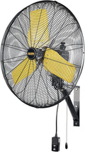 HiCFM 24' Oscillating Wall Fan, 8900 CFM High Velocity Industrial Wall Mounted Heavy Duty Shop Fans with 3 Speed Settings 80° Oscillation for Outdoor Commercial Garage Warehouse workshops Factory