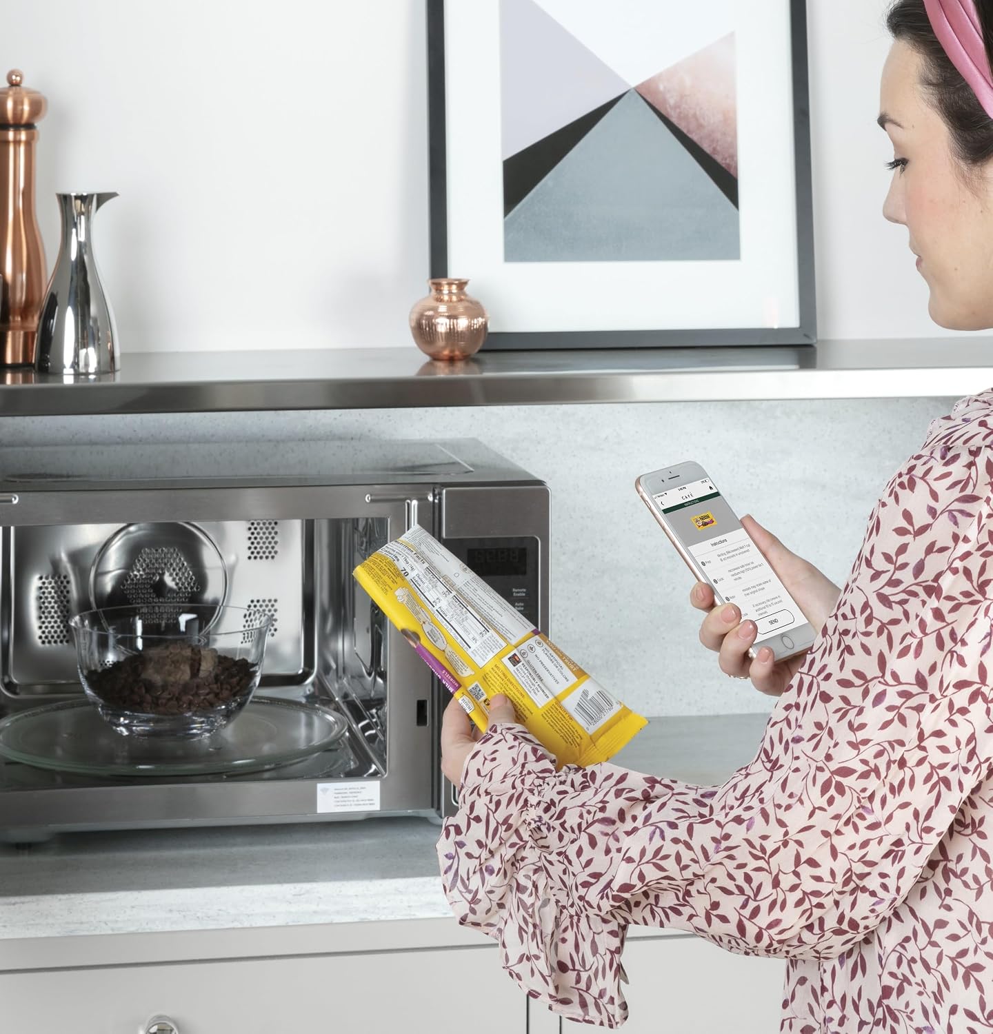 Café CEB515P3NDS Countertop Convection Microwave Oven, Broil, Auto-Cook, Roast, Defrost, Warm, Scan-to-Cook WiFi-Connectivity, 1000 Watts, Smart Home & Kitchen Essentials, New 1.5 Cu. Ft, Matte Black