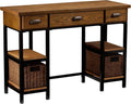 SEI Furniture 'Mirada Writing Desk 42' Wide - Weathered Gray w/ Natural Brown Finish - Broad Workspace', weathered gray/ natural brown/ black