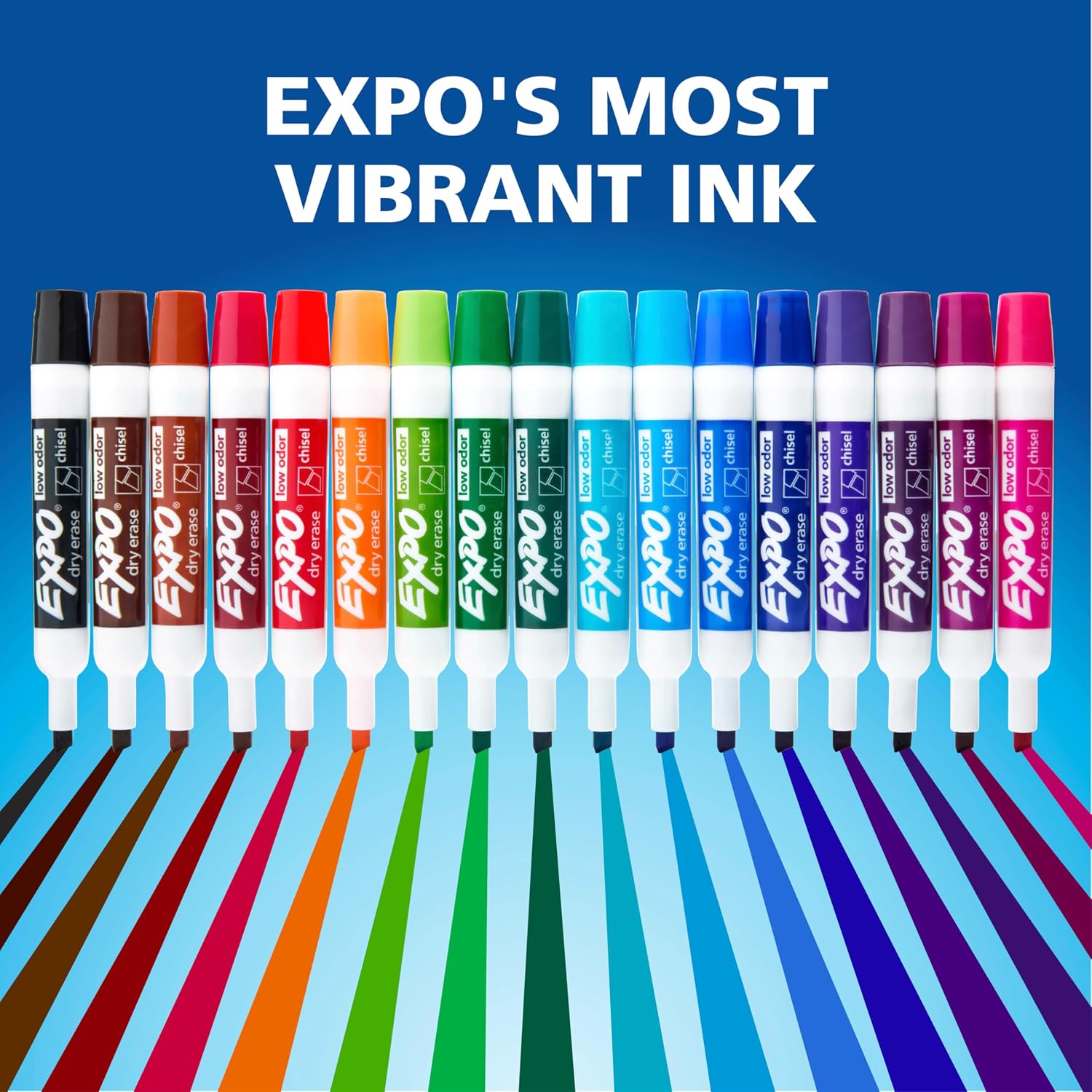 EXPO Dry Erase Markers, Low Odor Ink, Black, Chisel Tip, Whiteboard, Calendar, Organization, Essential Supplies for Office, School, Classroom, Teachers (Pack of 144)