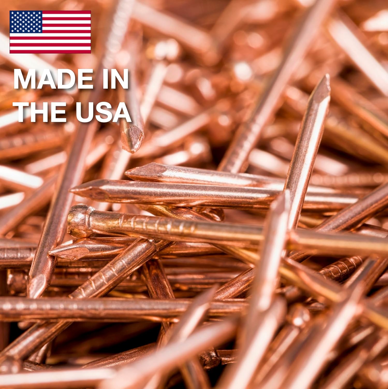(1000-Pack) 1 Inch Copper USA MADE Nails Roofing Finish - Solid Pure Copper Slate Spikes Flashing Furniture Boat - Highest Quality Nails (1000)