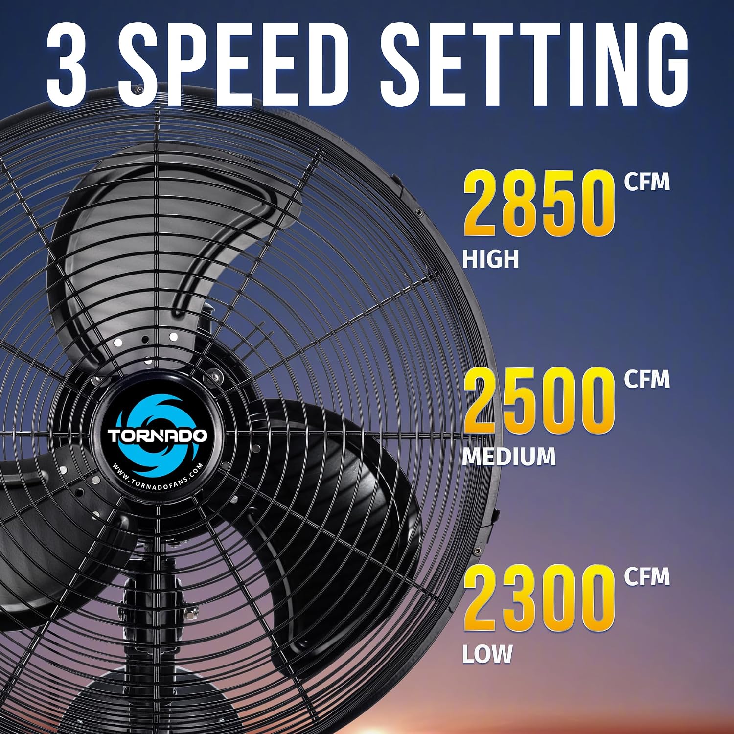 Tornado 16-Inch Pro Series Waterproof Outdoor Oscillating Wall Mount Fan – Heavy-Duty High-Velocity Metal Fan for Industrial, Commercial, Residential, and Greenhouse Use – UL Safety Listed