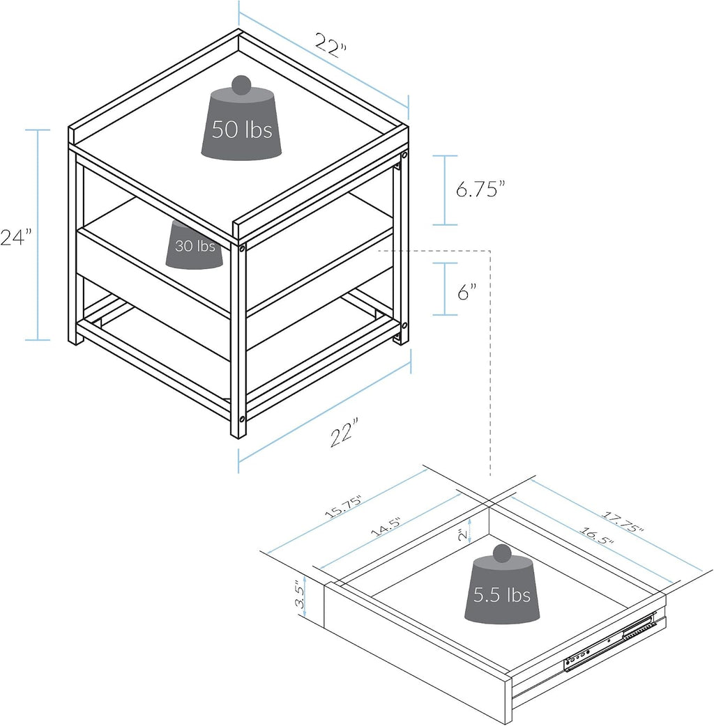 Casual Home Horizon End Table with Drawer