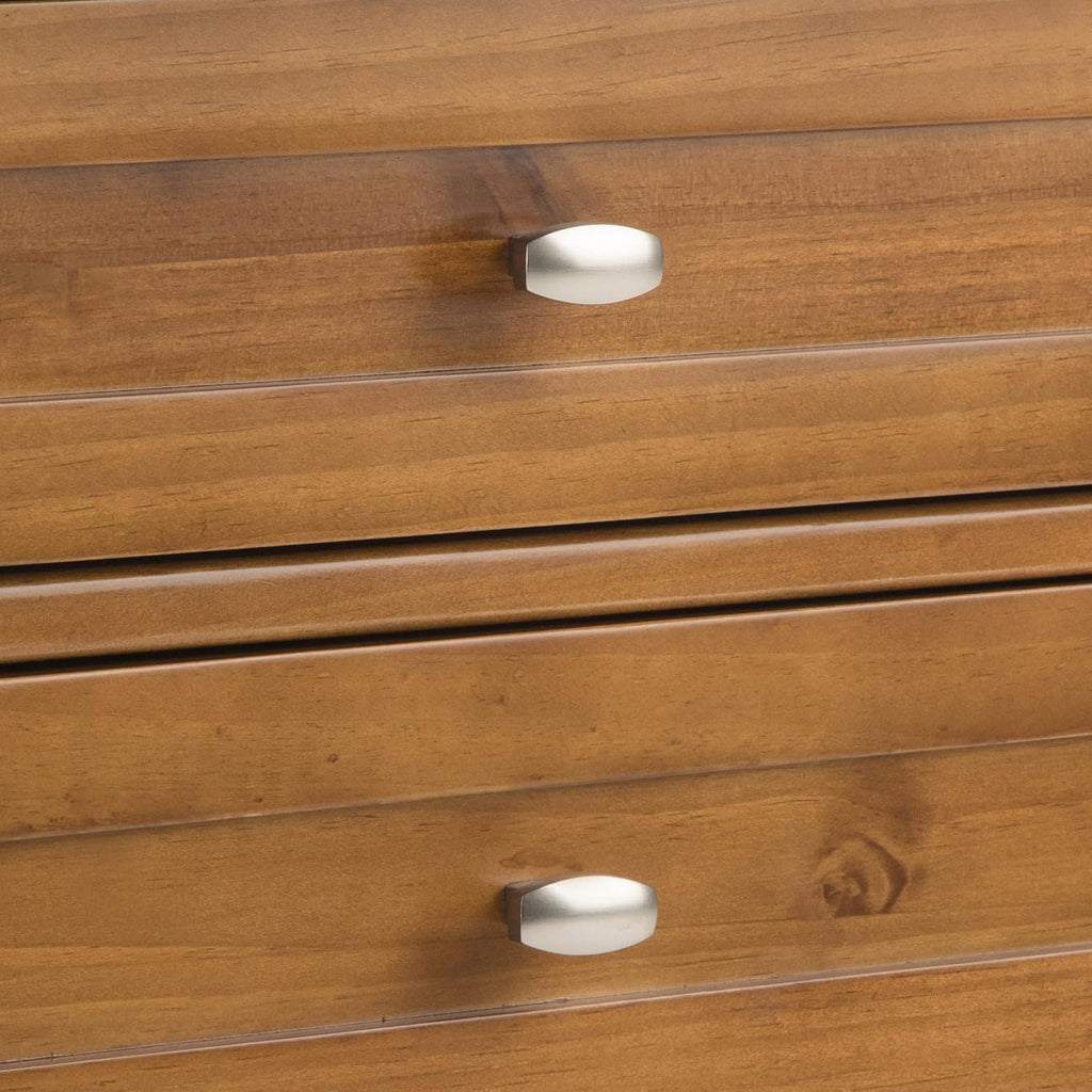 SIMPLIHOME Warm Shaker Bedside Table - 24 inch Wide Solid Wood Nightstand in Light Golden Brown, Transitional Bedroom Side or End Table with 2 Drawers, Open Shelf Storage and Brushed Nickel Hardware